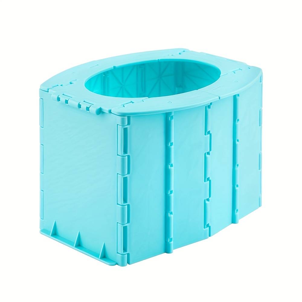 TEMU Portable Folding Toilet For Emergency Camping And Hiking, With Abs Plastic Material, Storage Box Outdoor Emergency Car Toilet For Adults, Recommended For Car Travel Use. Travel Essentials