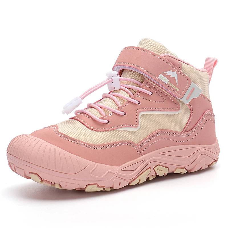 Kids Hiking Boots Toddler Girls Boys Hiking Shoes Anti-Collision Non-Slip - K005-Pink / 28.