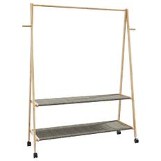 vidaXL tøjstativ med hylder og hjul 132x45,5x155,5 cm bambus