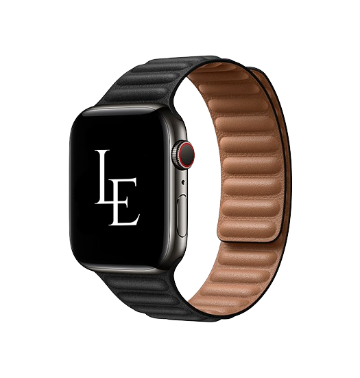 Apple Watch (42/44/SE/45/46/49mm) - L'Empiri™ Magnetisk Læder Rem - Sort