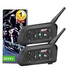 OKEU V6 Pro Bluetooth-intercom-system, motorcykel, 1 200 m, intercom/vattentät/MTB/6 motorcyklister 2-pack)