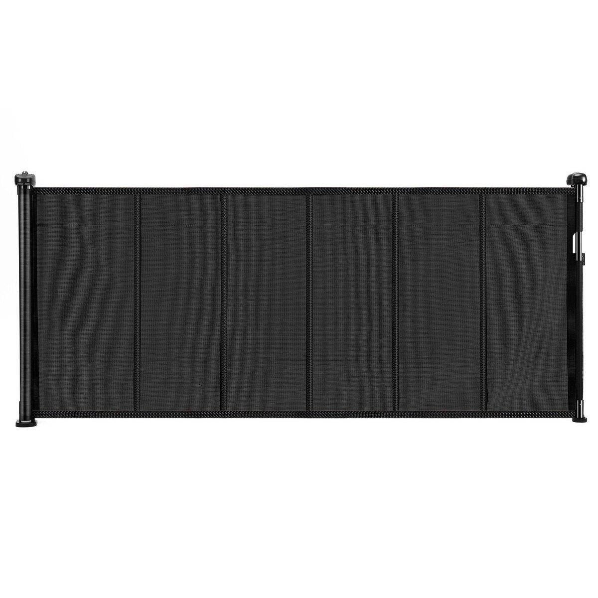 Retractable Baby Gate 870 mm Tall Extend to 1800 mm Wide Kids Pets Black