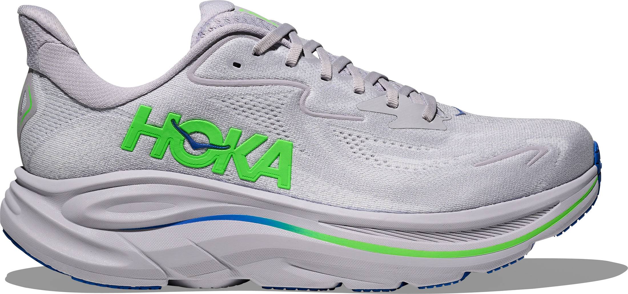 Hoka Men's Clifton 10 Ash Grey / Neon Green, 43 1/3