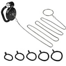 Rosa manlig penis kyskhetsbur set liten fågel kyskhetsbur 5 kukringar med urinrörsljudpropp penis bondage slavman sexleksak(Black with pull ring)