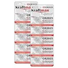 10-pack Kraftmax CR2025 litiumbatteri med hög prestanda/3 V CR 2025 knappcell för professionella tillämpningar