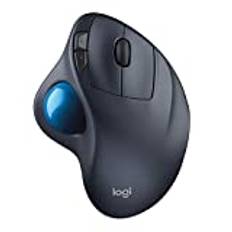 Logitech M570 Trackman Trådlös Trackball Mouse, 2.4GHz med Unifying USB-Receiver, Rullningshjul, Programmerbara knappar, 18 Månaders Batteritid, Life, PC / Mac / Laptop