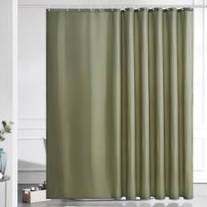 Furlinic duschdraperi mögelbeständigt våtrum badrum polyestertyg salvia gröna duschgardiner foder vattentät rostfri tvättbar viktad med 16 krokar extra bred 244 x 200 cm 96 x 78 tum.