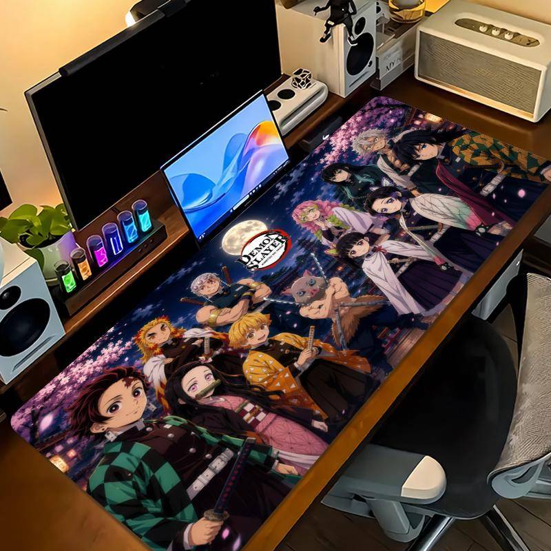 Anime Demon Slayer Series Color Mouse Pad Large Gaming Table Cushion Non-slip Laptop Tablet Big Mousepad XXL Mat Mini PC Playmat With Lock edge