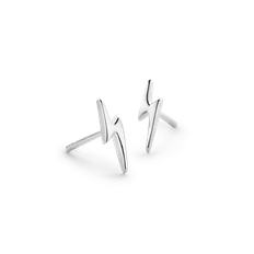 Lightning Bolt Studs in 14K Gold | Akind 14K White Gold / pair