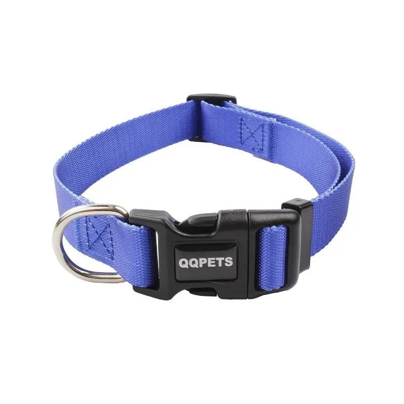 Adjustable Nylon Dog Collar & Leash Set - For Small to Large Dogs - Dark Blue Collar / L 32KG-41KG (L 32KG-41KG)