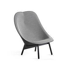 HAY Uchiwa loungefåtölj Black/white-svart ek-svart läder