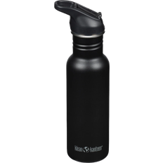 Klean Kanteen Classic Narrow 532 ml (W/ Flip Seal Sport Cap and Straw) Black, 532 ml