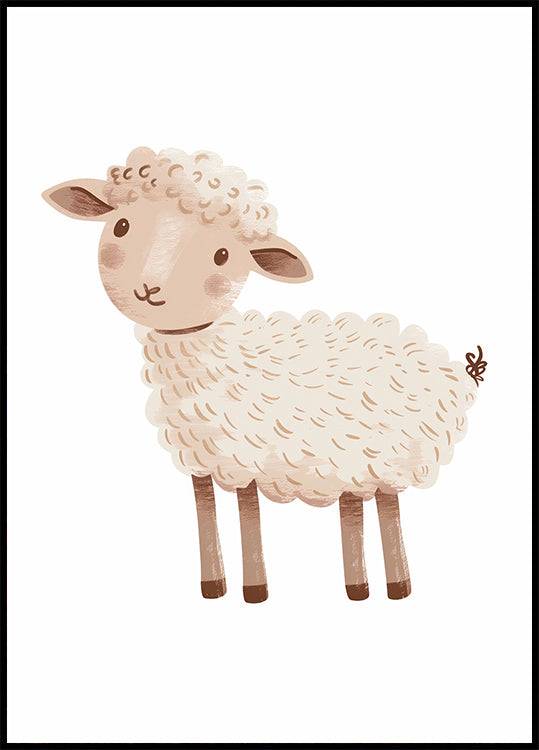 Cute Sheep Poster (70x100cm) - Plakater > Barnväggskonst, BD