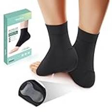 Welnove Achilles Tendonit Heel Protector Socks Achilles Tendon Support kompression gel vadderade ärmar strumpor för kudde och skydd av bursit, tendonit, andrenness, torr sprickad – stora