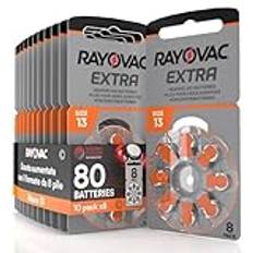 80 Hörapparat Batteri Rayovac Extra Storlek 13. 10x8 Batterier för Hörapparater