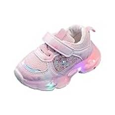 Sneaker hög herr vinter mode LED ljus baby skor casual barn skor pojkar flickor sandaler mjuka barn sportskor skor, röd, 22 EU