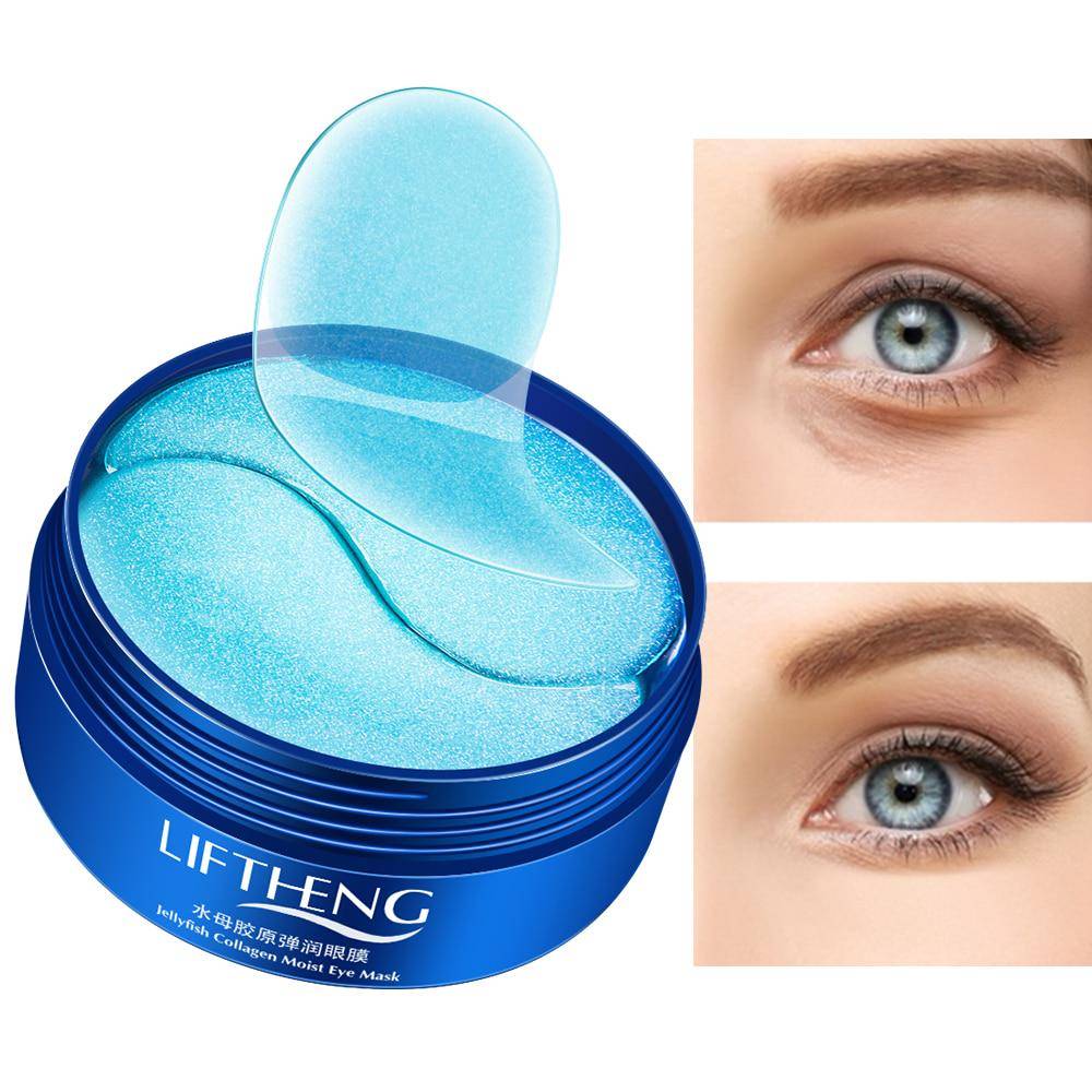 Anti Aging Collagen Eye Mask Blue Gel Sleep Eye Patches Dark Circle Remove Wrinkle Whitening