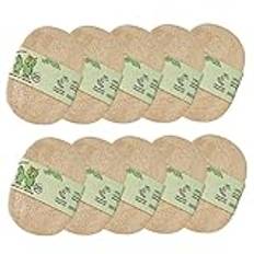 10 st Loofah svamp disktrasa, luffa, disktrasa, naturlig luffa, diskborste, rengöringsdyna, skrubbare för kök