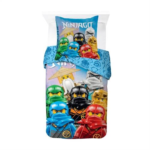 LEGO Ninjago sängkläder - 100% bomull - Barnsängset 140x200 cm - Blått LEGO-sängset