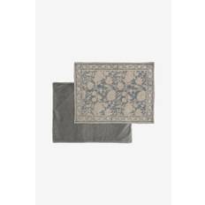 Chamois - Hør Dækkeservietter Indian Rose 2 stk - Blå - 35X50