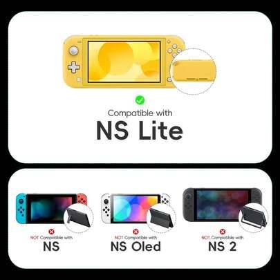 DATA FROG skyddande genomskinligt PC-kristallskal för kompatibel Lite spelkonsol, kompatibelt med Switch Lite - form (Multi-size)