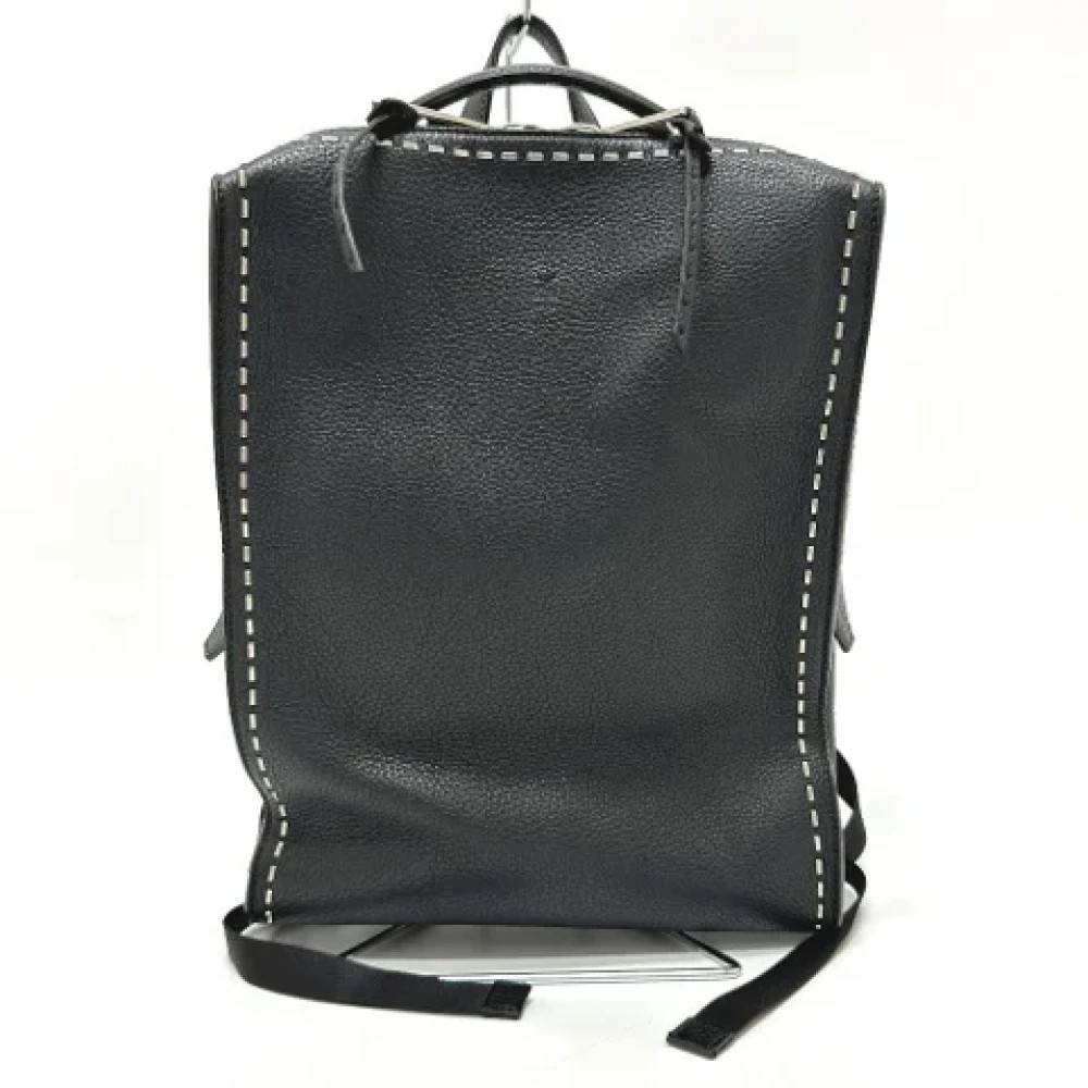 Fendi Vintage Pre-owned Laeder skuldertasker - Vintage - Herre - Sort - ONE SIZE - Uld