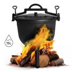 Støbejernskedel stående 15L, jagtgryde, pejs, MultiGarden grill