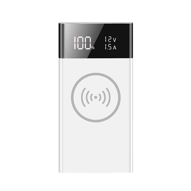 6x 18650 batteri diy qi trådlös laddare qc3.0 usb typ c pd power bank box väska q39d - Vit