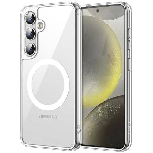 JETech Magnetisk Fodral för Samsung Galaxy S24+ / S24 Plus 5G, Kompatibel med MagSafe, Stötsäkert Skyddande Telefonkåpa, Icke-Gulnande Hårt Genomskinlig PC bakstycket (Klar)