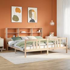 vidaXL seng med reol uden madras 180x200 cm massivt fyrretræ