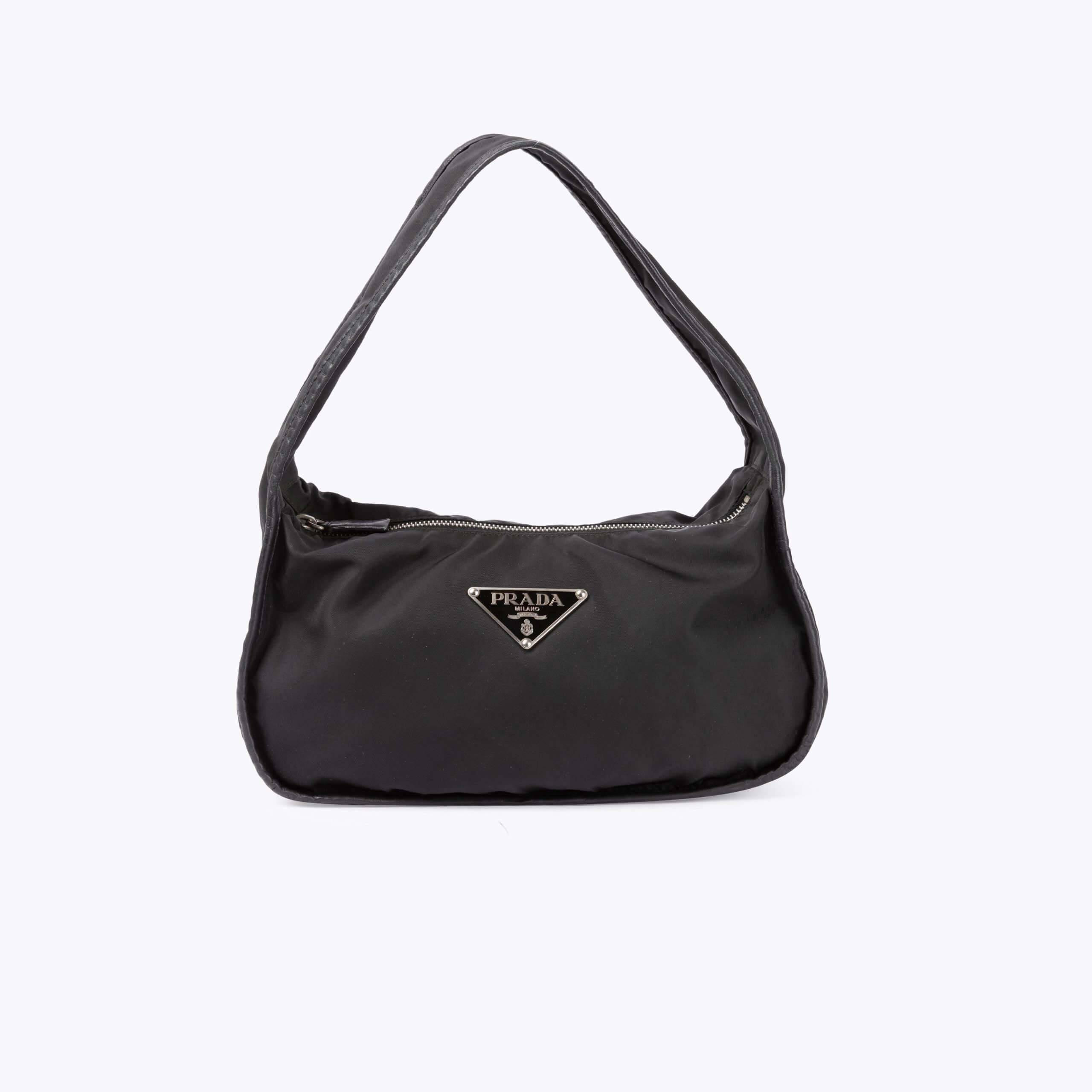 PRADA Tessuto Shoulder Bag - Black - One Size