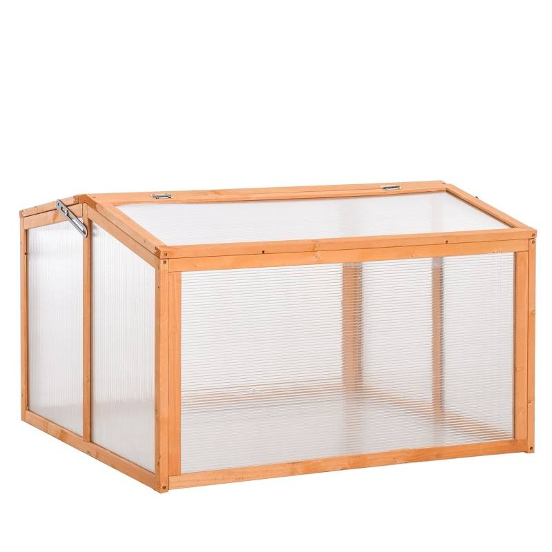 Miniväxthus trä 90x80x58 cm