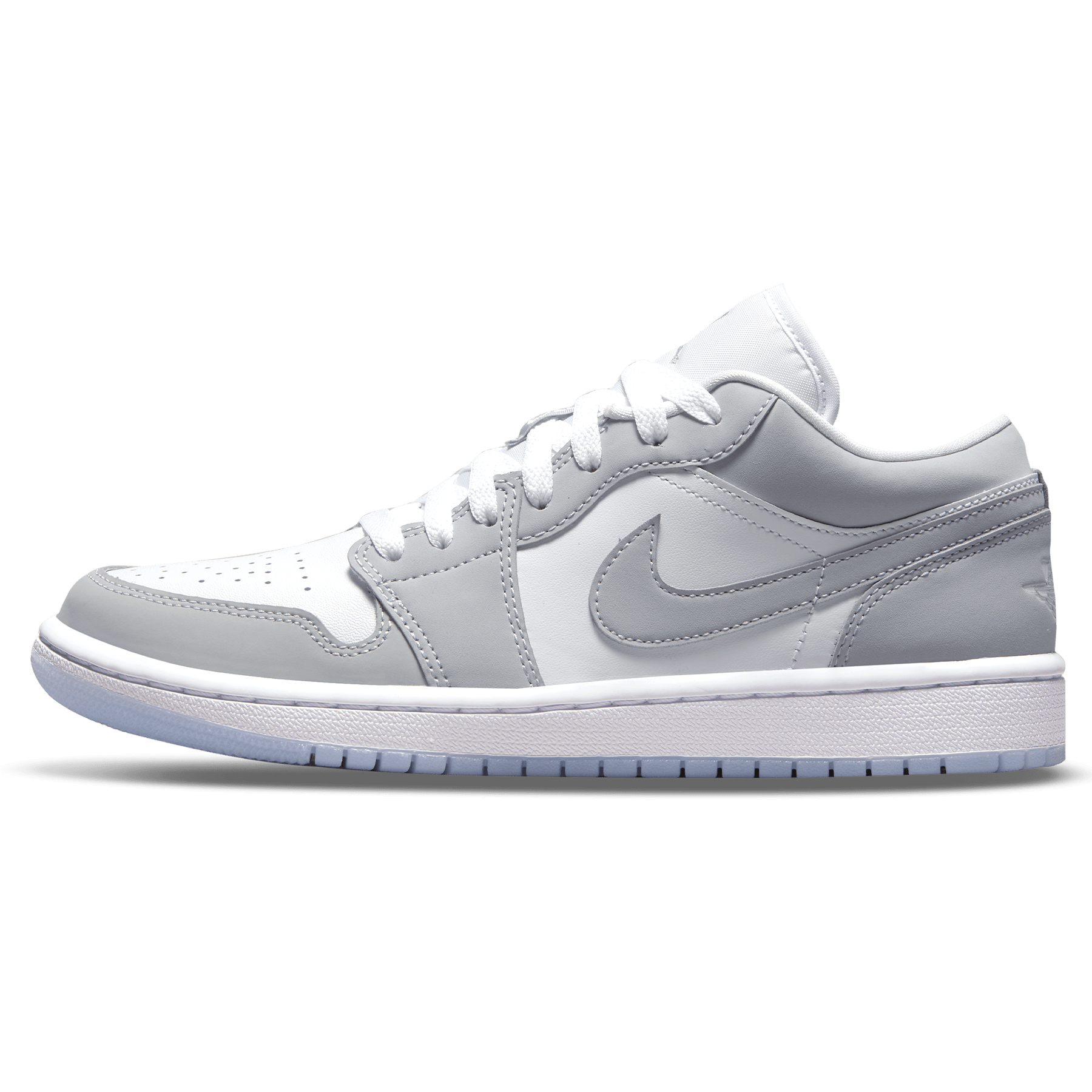 Air Jordan 1 Low Wmns White Wolf Grey - Stylish Air Jordan 1 Low White Sneakers - UK 11 | EU 46 | US 12 (UK 11 | EU 46 | US 12)