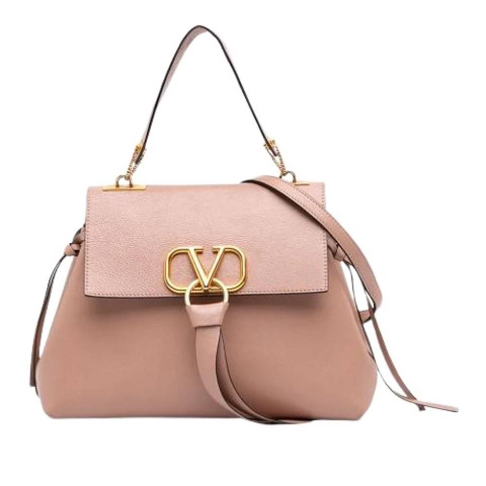 Valentino Vintage Pre-owned Vring Satchel - Vintage - Dame - Lyserød - ONE SIZE - Læder