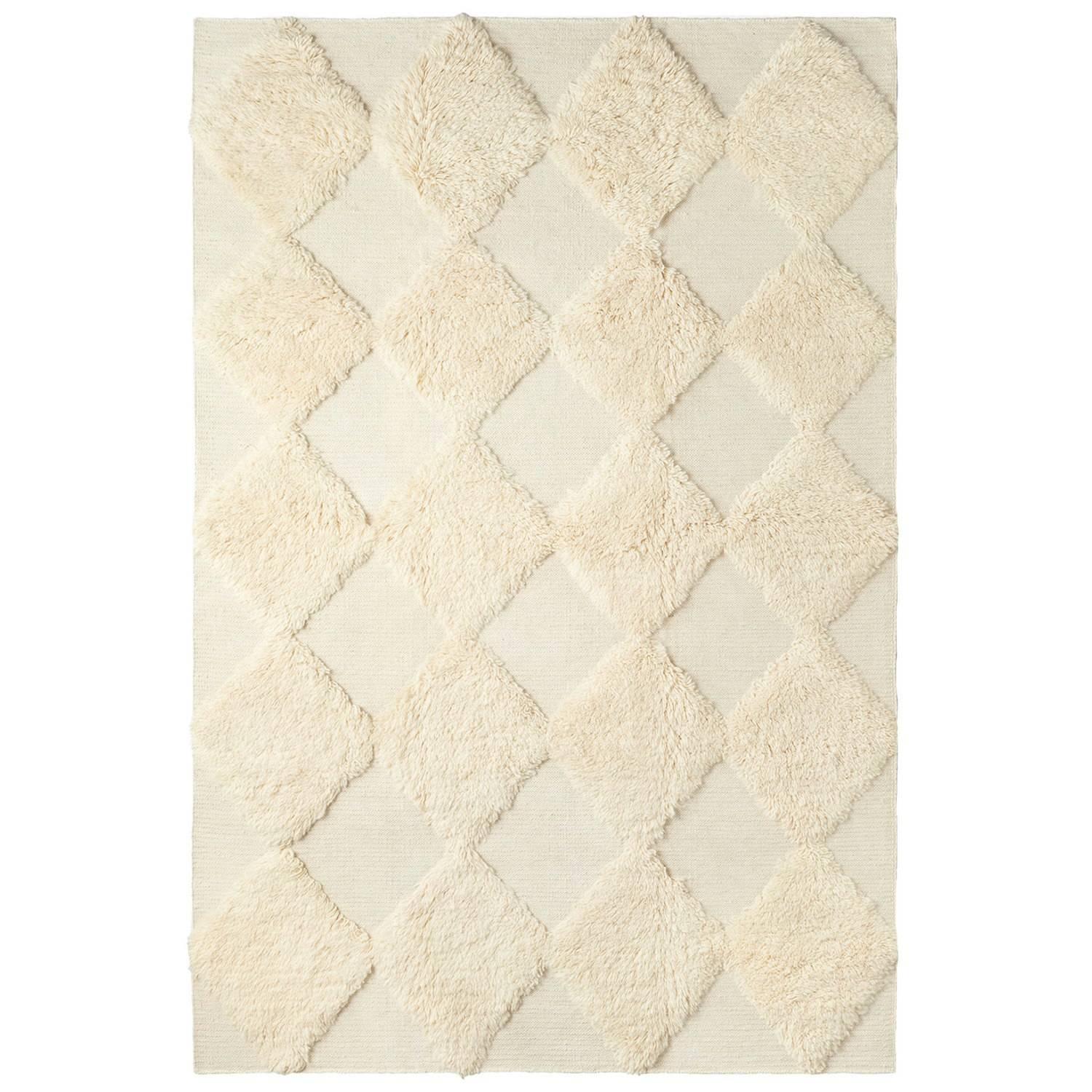 Dusty Deco Chess Rya gulvtæppe Offwhite 300x400 Cm - Mønstrede tæpper Uld Off-White - DD30000171.