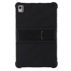 Nokia T21 - EIDERWOOD Støddæmpende Silikone Cover m. Kickstand - Sort