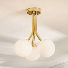 Domiluce Selva taklampa med tre glaskupor, guld