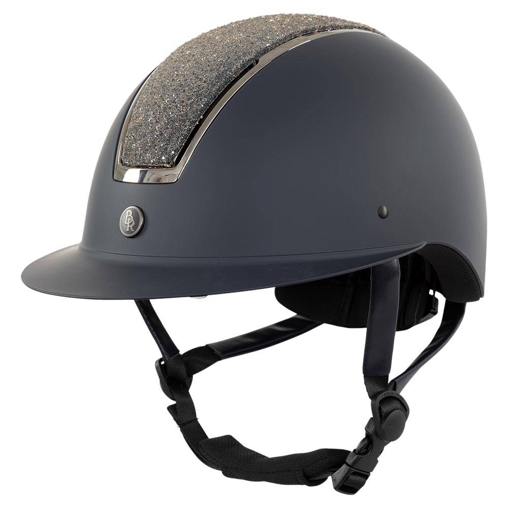 BR Ridhjälm Omega Glamourous Glitter Top Bred Solskärm - Marin - 58-60 cm