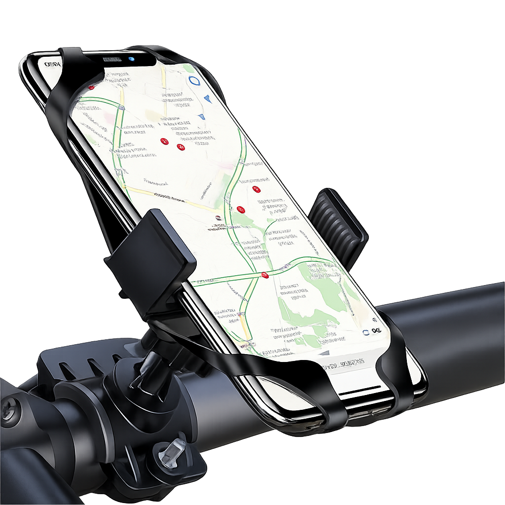 Mobilholder med silikonegreb til cykel sort