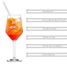 Glassugrör Aperol sprutgåva, 6 stycken 20 cm återanvändbara glassugrör Aperol spruta presentset