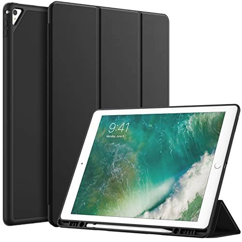 JETech Fodral för iPad Pro 12,9 Tum (2015/2017 Modell, Första/Andra Generationen) med Pennhållare, Smal Tablett Case med Mjuk TPU Tillbaka, Auto Väckning/Sömn (Svart)
