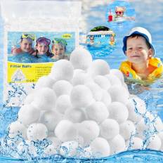 SaiXuan 1 300 g poolfilterbollar, ersätter 45 kg filtersand kvartssand, filterbollar för sandfiltersystem pool, filterbollar, filterpump, pooltillbehörfiltersand för pool sandfilter, akvarium