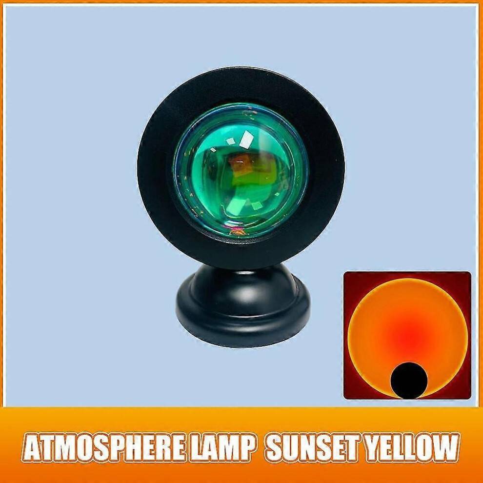 (The elderly 1Pc) Usb Sunset Lamp Led Mini Projector Night Light 16 Colors Switch Rainbow Atmosphere Home Bedroom Background Wall Decoration Gift