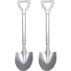 Anti-rost rostfritt stål järn spade sked kaffe glass sked engineering spade retro fyrkantig huvud sked kök gadget