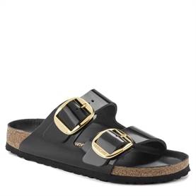 Birkenstock Arizona Big Buckle Sandaler, High Shine Black