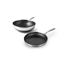 Sumisu - Fusion Non-stick sæt med 28 cm Stegepande + Wok - Ildfast op til 300 grader - Tåler Opvaskemaskine - Tåler Metalredskaber - Til induktion og gas