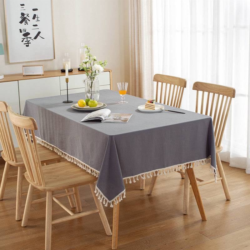 Solid Color Cotton Tablecloth - Gray / 60x60cm (60x60cm)
