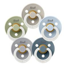 Bibs Colour Night, Str. 1 (0-6 Mdr.) , Rund - Latex, Sutter Med Navn, 5-pak