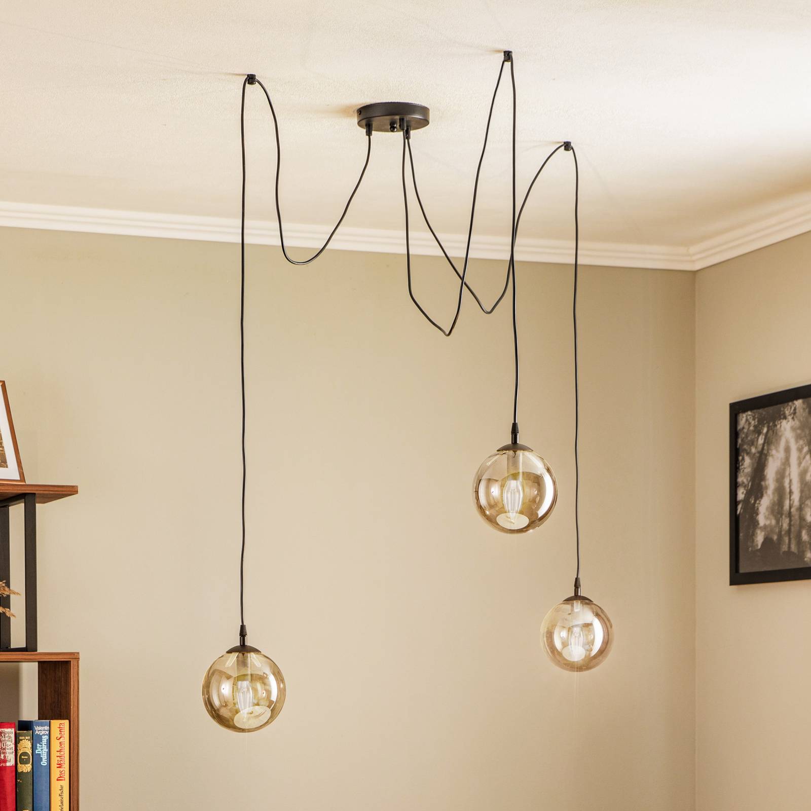 Glas pendellampa Glassy EMIBIG LIGHTING, dimbar, Svart, Vardagsrum / matsal, Glas, Modern, Pendellampa