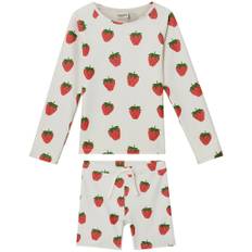 Kuling Rhodes Mönstrat UV-set Med Jordgubbar Foggy White 86/92 cm  Vit  86/92 cm  Unisex